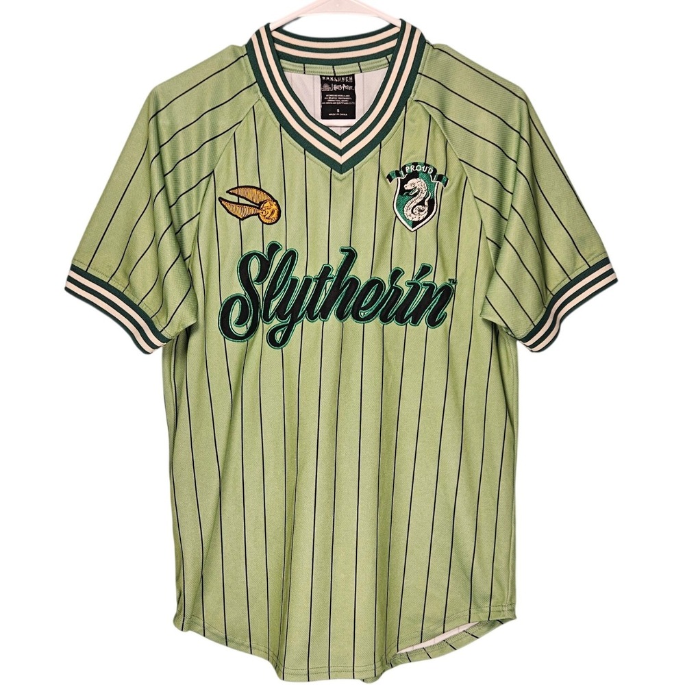 BoxLunch Harry Potter Slytherin Pinstripe Baseball Jersey Green Mens Small